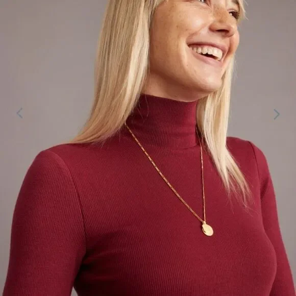 Marine Layer Lexi Ribbed Turtleneck Midi Dress Rhododendron - Picture 6 of 7